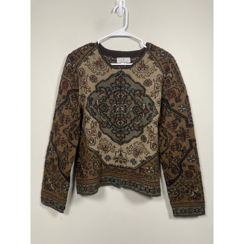 Peruvian Connection Alpaca Tapestry Pattern Zippe… - image 1